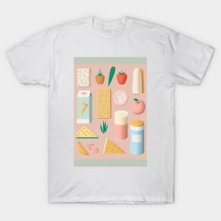 Snack Time - Pastel Colored Pattern T-Shirt